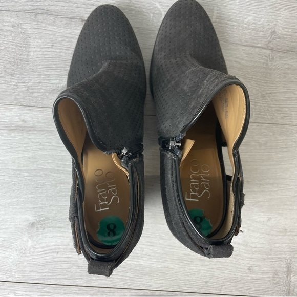 Franco Sarto Dale 2 Perforated Suede Ankle Booties Size 8 - Picture 5 of 8